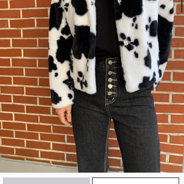 김아홉 cow fur jacket brown