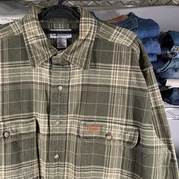 [L] 00's 칼하트 헤비코튼 타탄체크 플란넬 워크셔츠