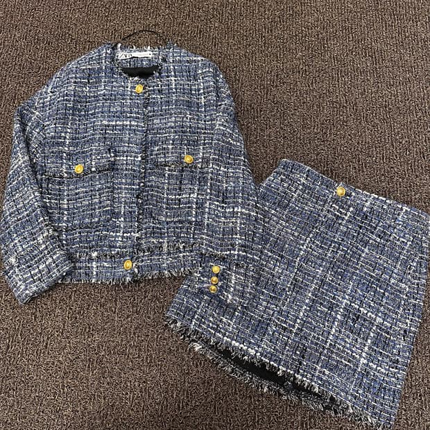 ZARA 자라 여성 트위드 자켓 상하의 세트 XS