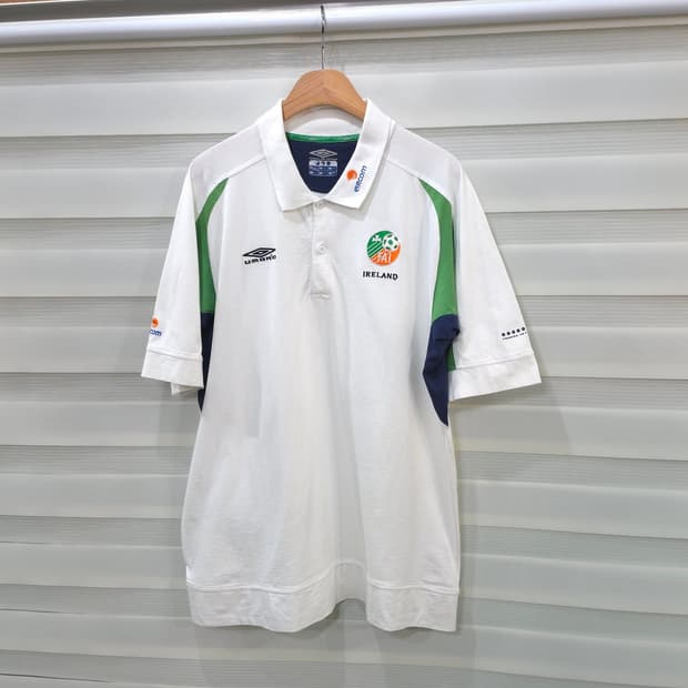 엄브로 2002-2004 아일랜드 축구 국가대표 반팔 폴로티- L