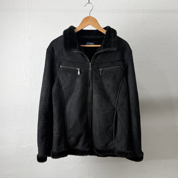 Navy 스웨이드 무스탕