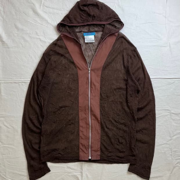 캐서린햄넷 아카이브 시스루 후드집업 브라운