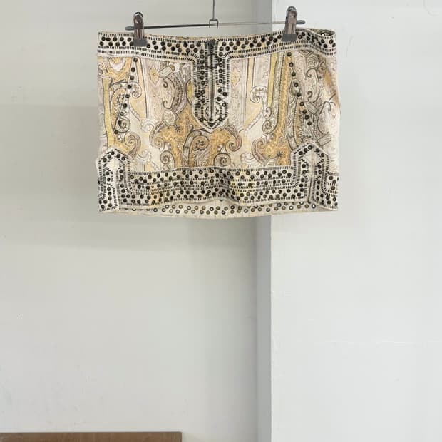 이자벨마랑 아이보리 패턴 미니스커트 