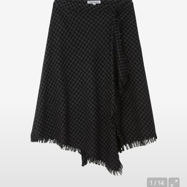 파히섬 체크 드레이프 스커트 s
