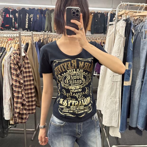 L)semantic Design vintage 여성 큐빅 반팔