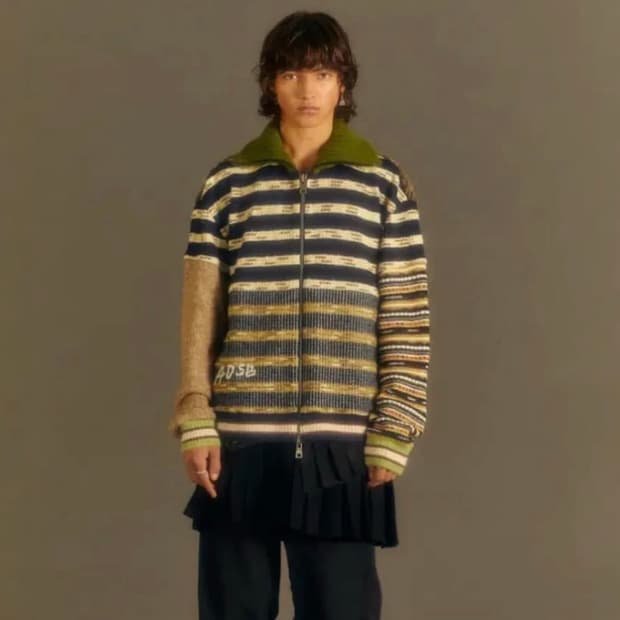 앤더슨벨 브리프덴 패치워크 집업 가디건