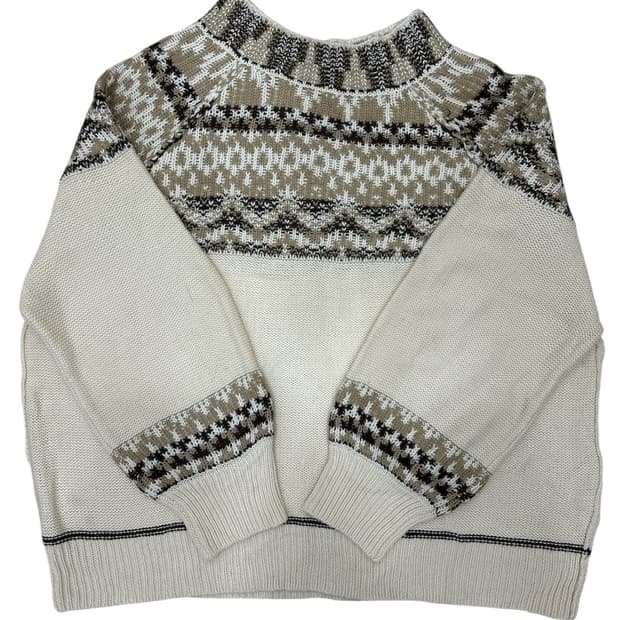 아이보리 래글런 노르딕 니트