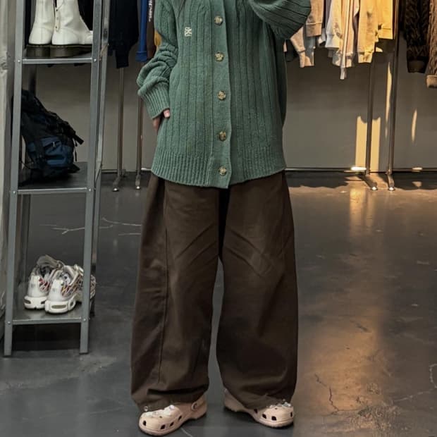 세터 세이지그린 부클 가디건 A2925