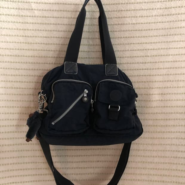 빈티지 키플링 Y2K 네이비 나일론 숄더백 토트백