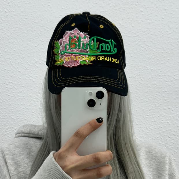 본더치 y2k 플라워 펑크맛 블랙 볼캡