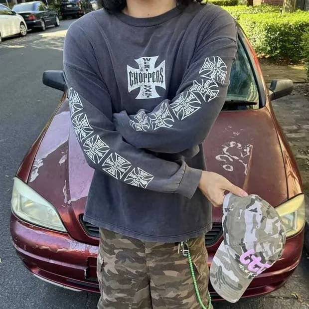 웨스트 코스트 차퍼 90s 아이언크로스 롱슬리브