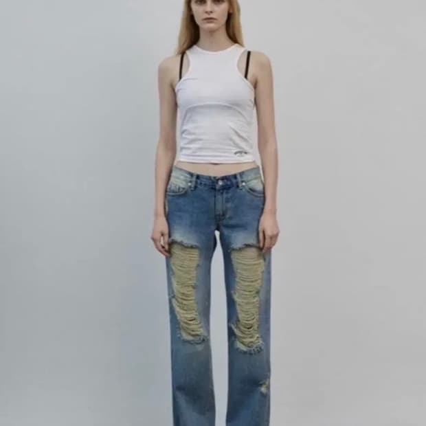 보헤미안서울 데미지 와이드팬츠