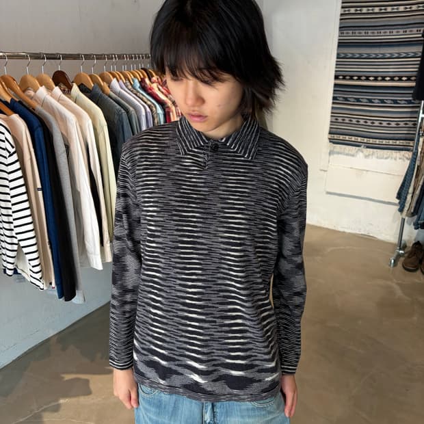MISSONI 모노톤 보더 카라 롱슬리브 S