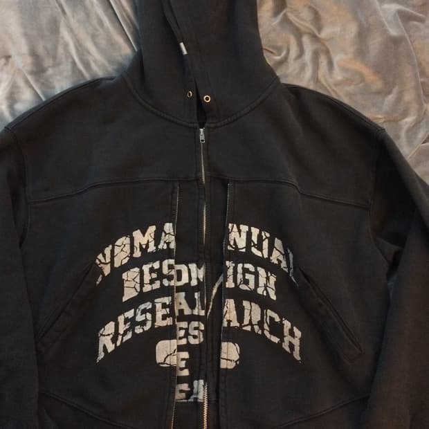 OVERDYED D.F.L HOODED ZIP-UP - WASHED BL