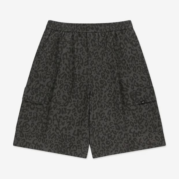 [L] WIDE CARGO SHORTS leopard