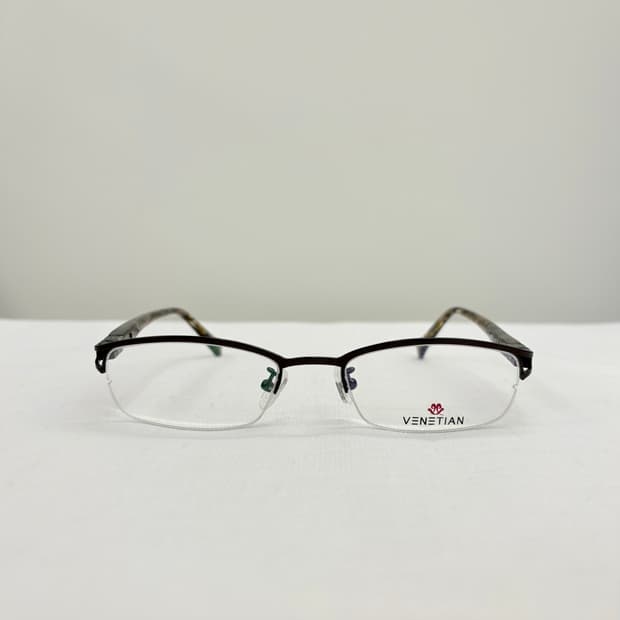 Venetian 브라운 반무테 빈티지안경