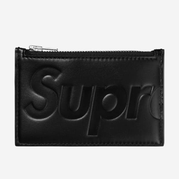 Supreme Leather Card Holder Black - 25FW