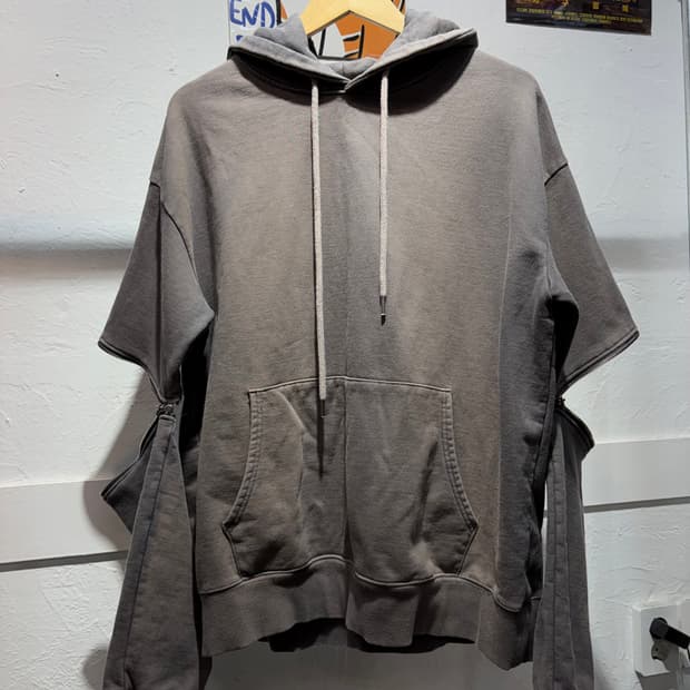 aiver 투웨이 암 오버핏 후드티셔츠