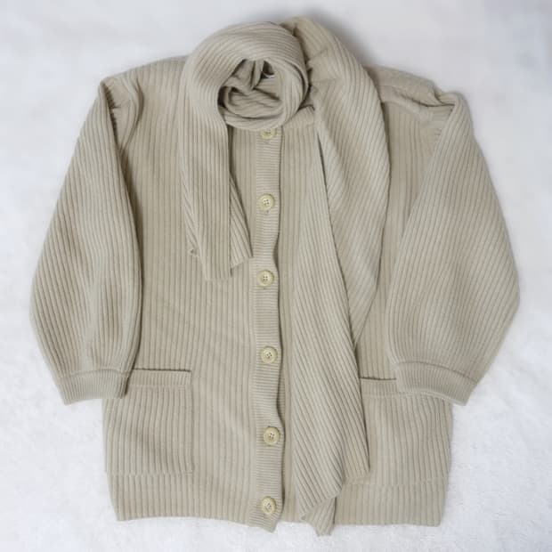 Chloe 끌로에 울 머플러 니트 가디건