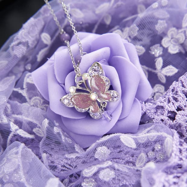 Anna Sui 빅 팬던트 글리터 목걸이