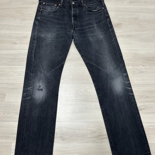 리바이스 501 흑청 블랙 허리 44