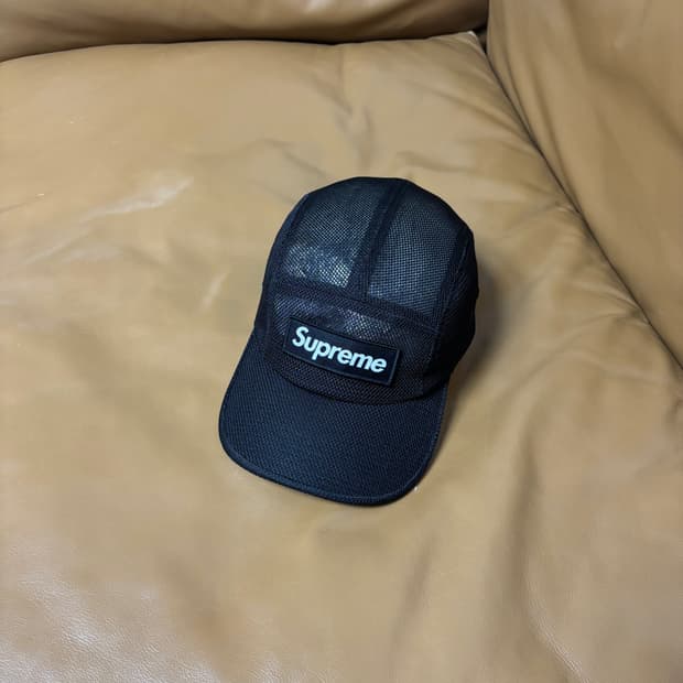 Supreme 슈프림 23ss 코듀라 메쉬 블랙 캠프캡 모자 Black