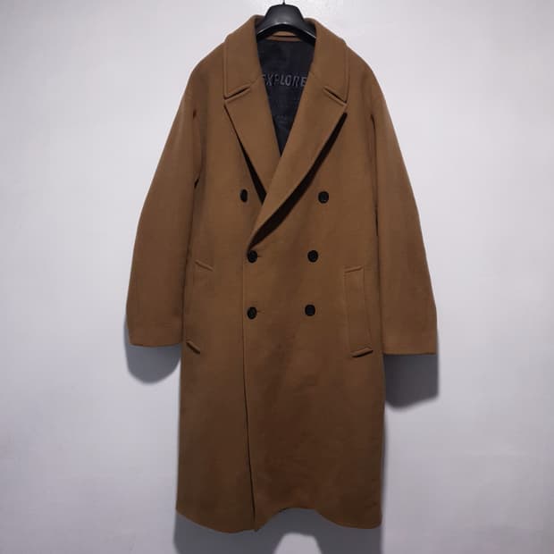 실측 L) 인사일런스 X 분트 더블 울 캐시미어 블렌드 코트 자켓 카멜