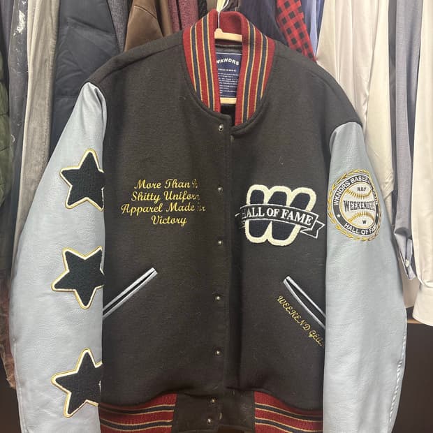 Wkndrs 위캔더스 바시티 자켓 스카이 블루