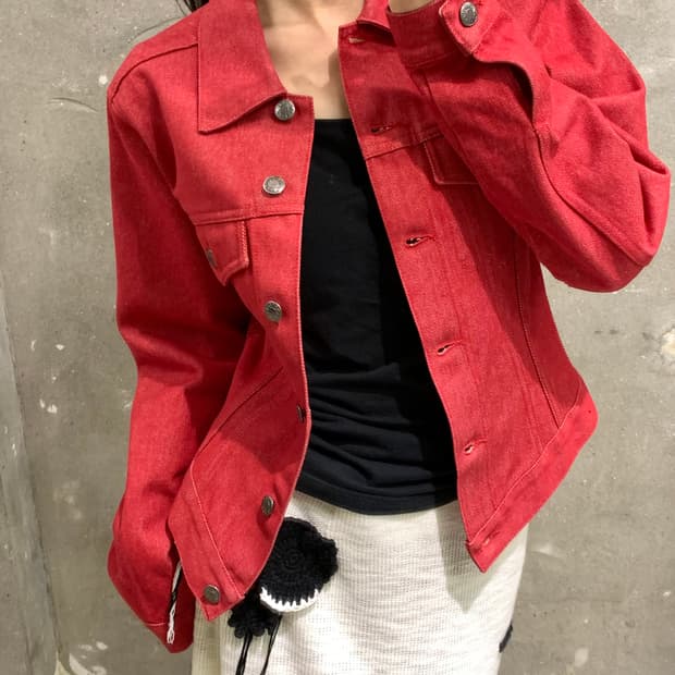 Gucci 구찌 레드 데님 트러커 자켓