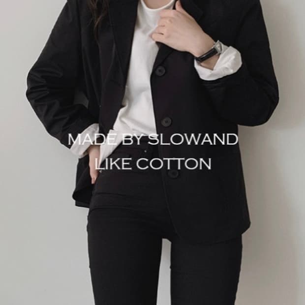 (미착용, 새상품) 슬로우앤드 made. 라이크 코튼 싱글자켓