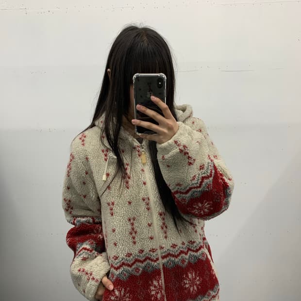 Mlb 노르딕 뽀글이 후드집업