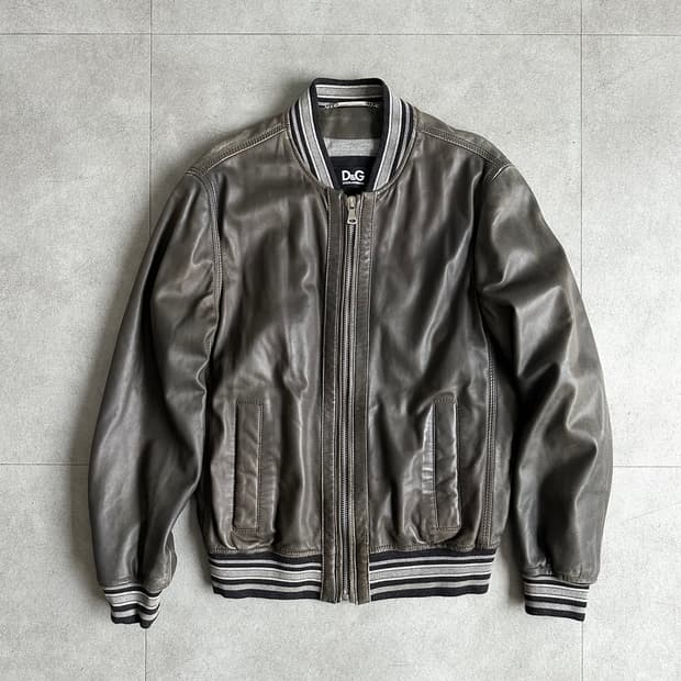 돌체앤가바나 00s 브라운 램스킨 레더 봄버