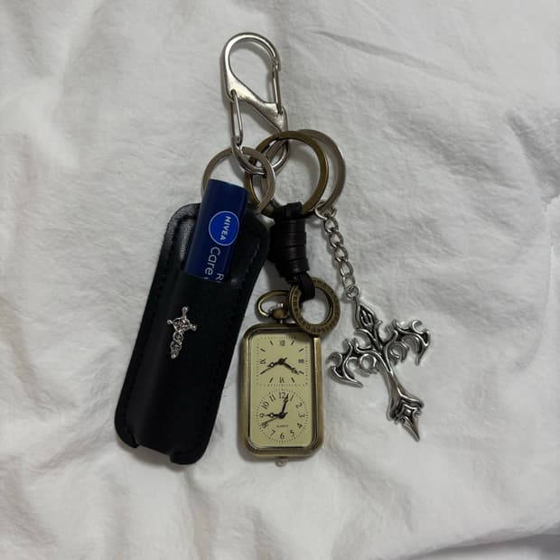 빈티지 시계 키링 키체인