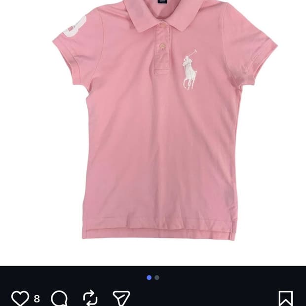 폴로 랄프로렌 빅포니 피케 카라티 핑크 m