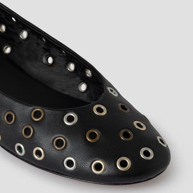 [36,37,38]기마구아스 발레리나 아일렛 슈즈/블랙