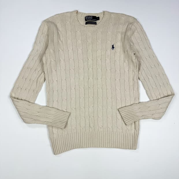  폴로 랄프로렌 빈티지 케이블 니트 아이보리 S