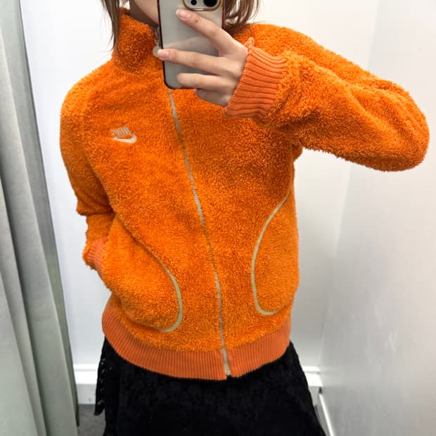 나이키 오렌지 플리스 자켓
