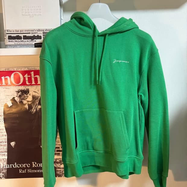 자크뮈스 로고 그린후드티 