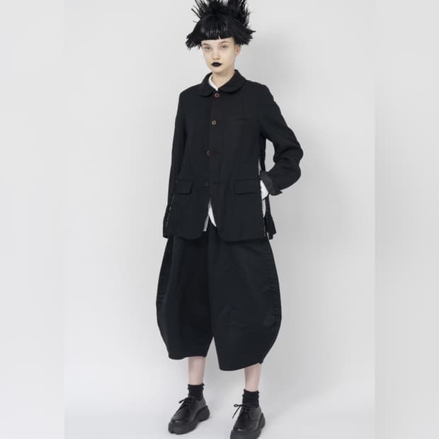 24ss 블랙 꼼데가르송 새틴 벌룬팬츠 xs