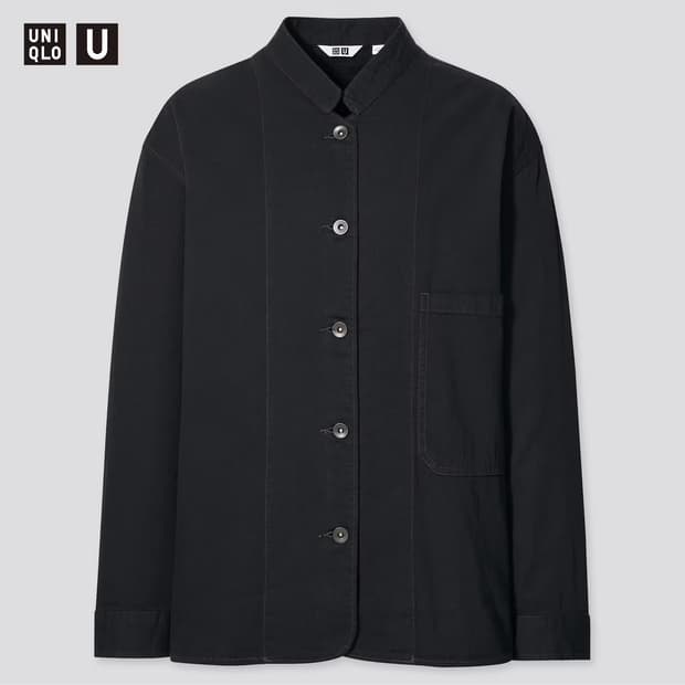 (남여) 유니클로 U 르메르 데님 커버올 자켓 블랙 XL