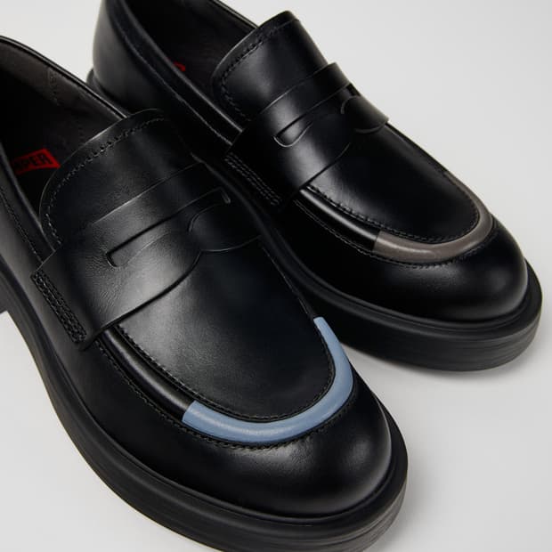 캠퍼 트윈스 블랙 가죽 남성 페니로퍼 260-265