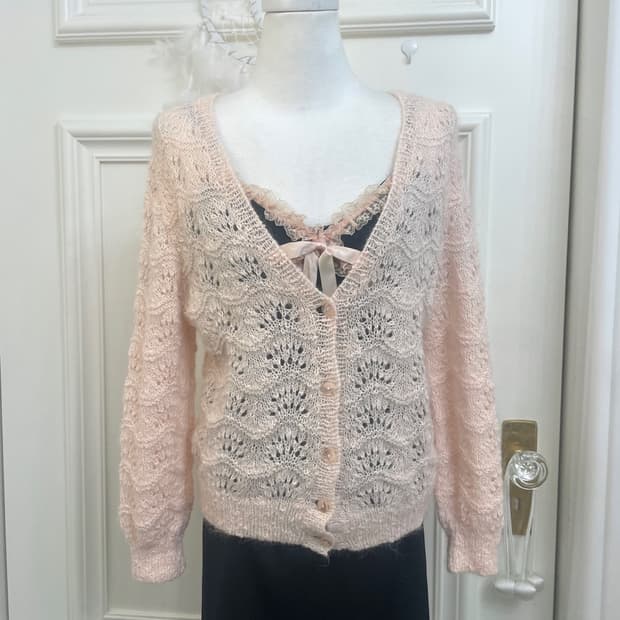 coral crochet twinkle lovely cardigan