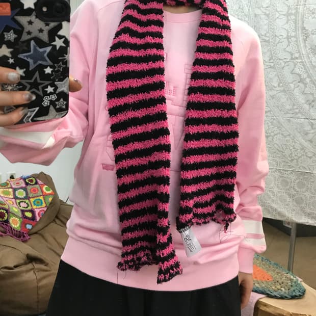 빈티지 스트라이프 머플러 목도리 