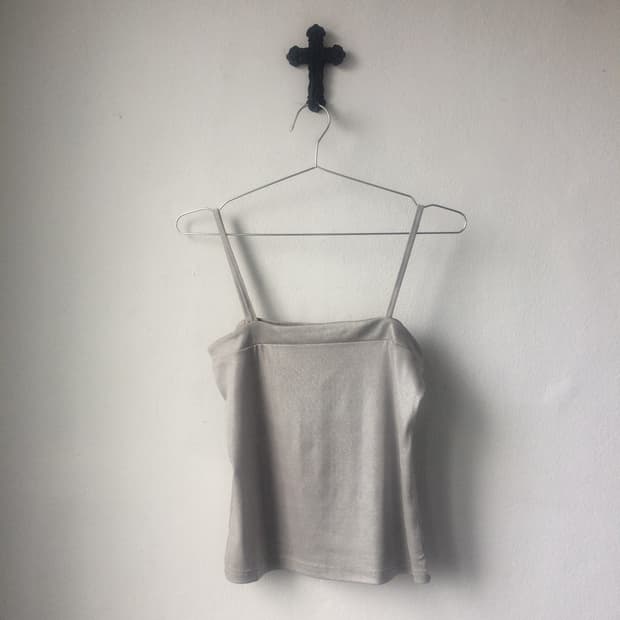 Glossy sleeveless