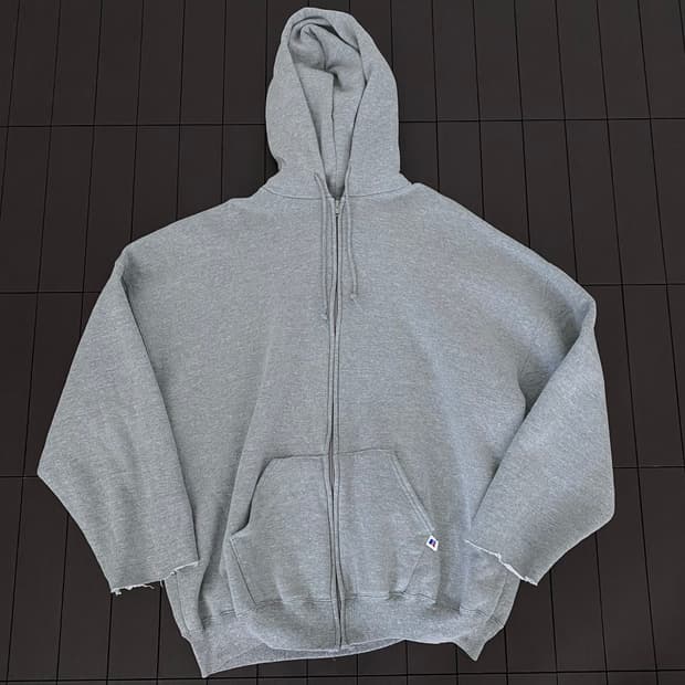 (XXL) 90s 러셀 후드집업 그레이