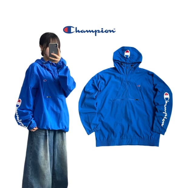 챔피온 사이드로고 올드스쿨 바람막이 자켓
