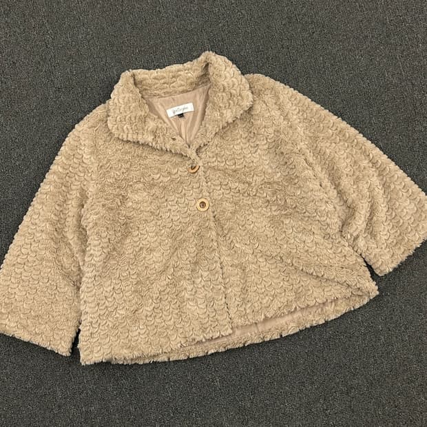 ML)Japanese vintage 여성 베이지 퍼 자켓