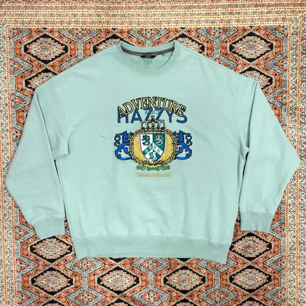 해지스 자수 프린팅 민트 맨투맨 남성110