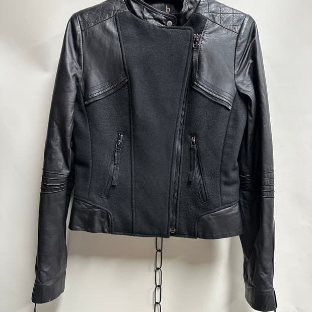 bsd 여성 양가죽 울 혼방 라이더 가죽 자켓 S