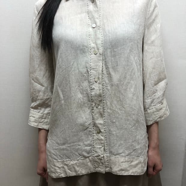 빈티지 오트밀 스티치 블라우스